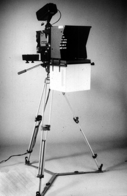 Telescript vintage fifteen inch CRT teleprompter.